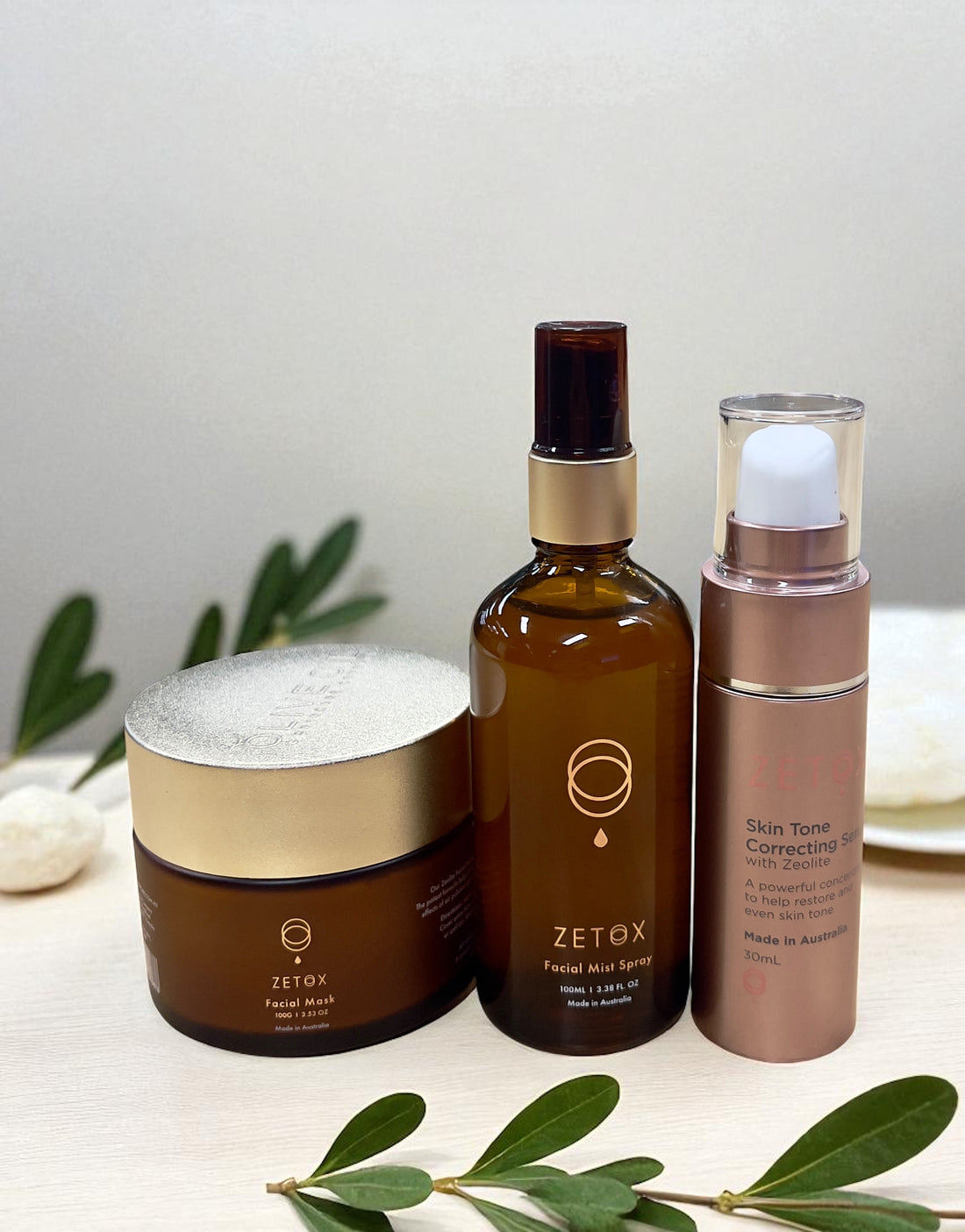 Zetox Bundle- Clay Mask with Facial Mist 100ml and Facial Serum 30ml