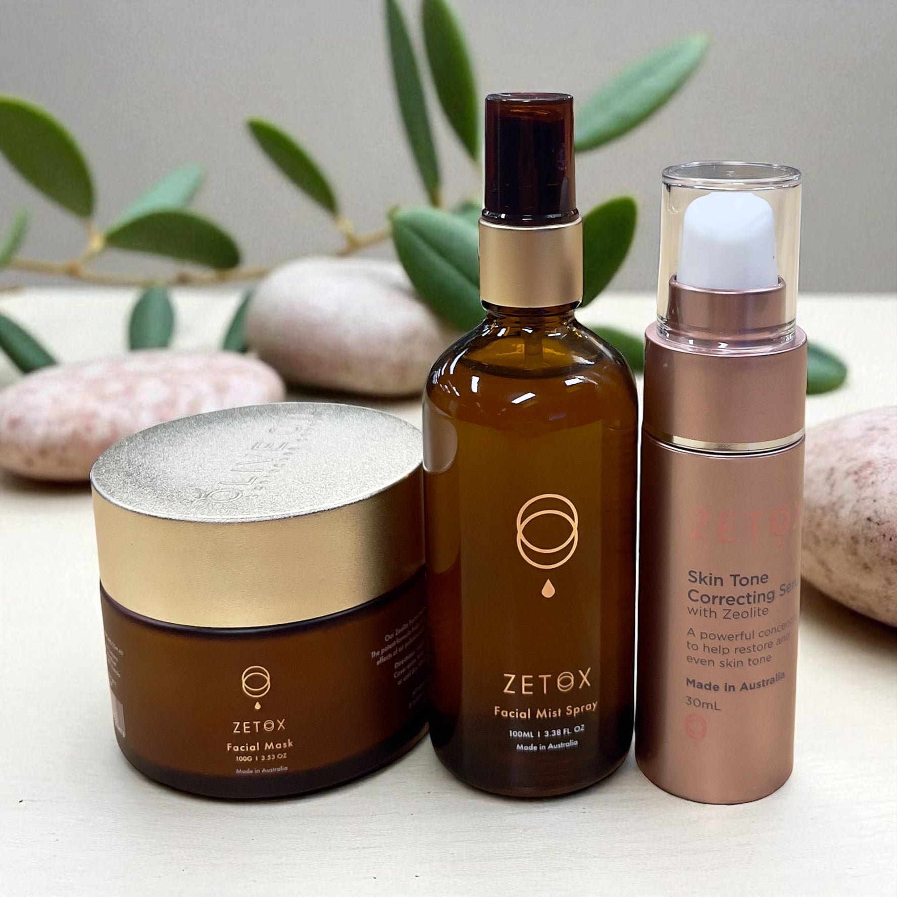 Zetox Bundle- Clay Mask with Facial Mist 100ml and Facial Serum 30ml