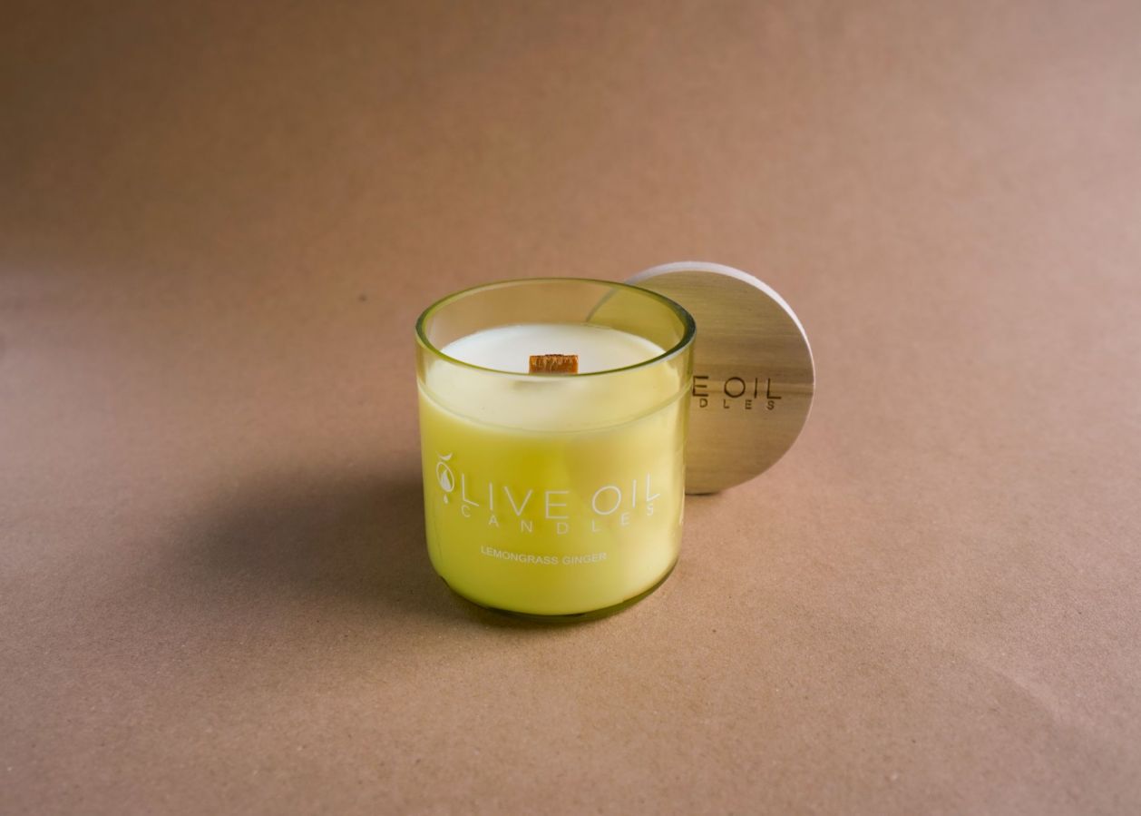 Oliveoil Candles, Lemongrass and Ginger , 200g