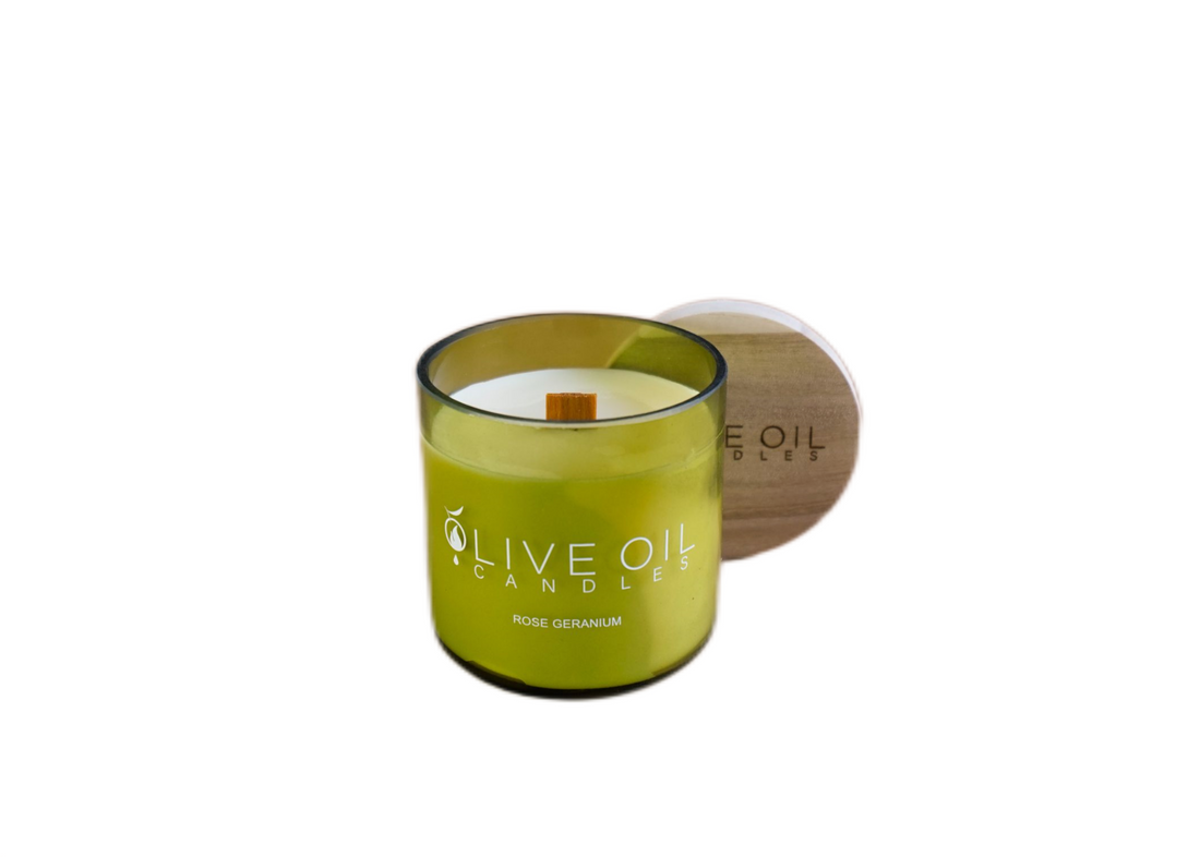Candles Olive Oil, Rose Geranium 200g
