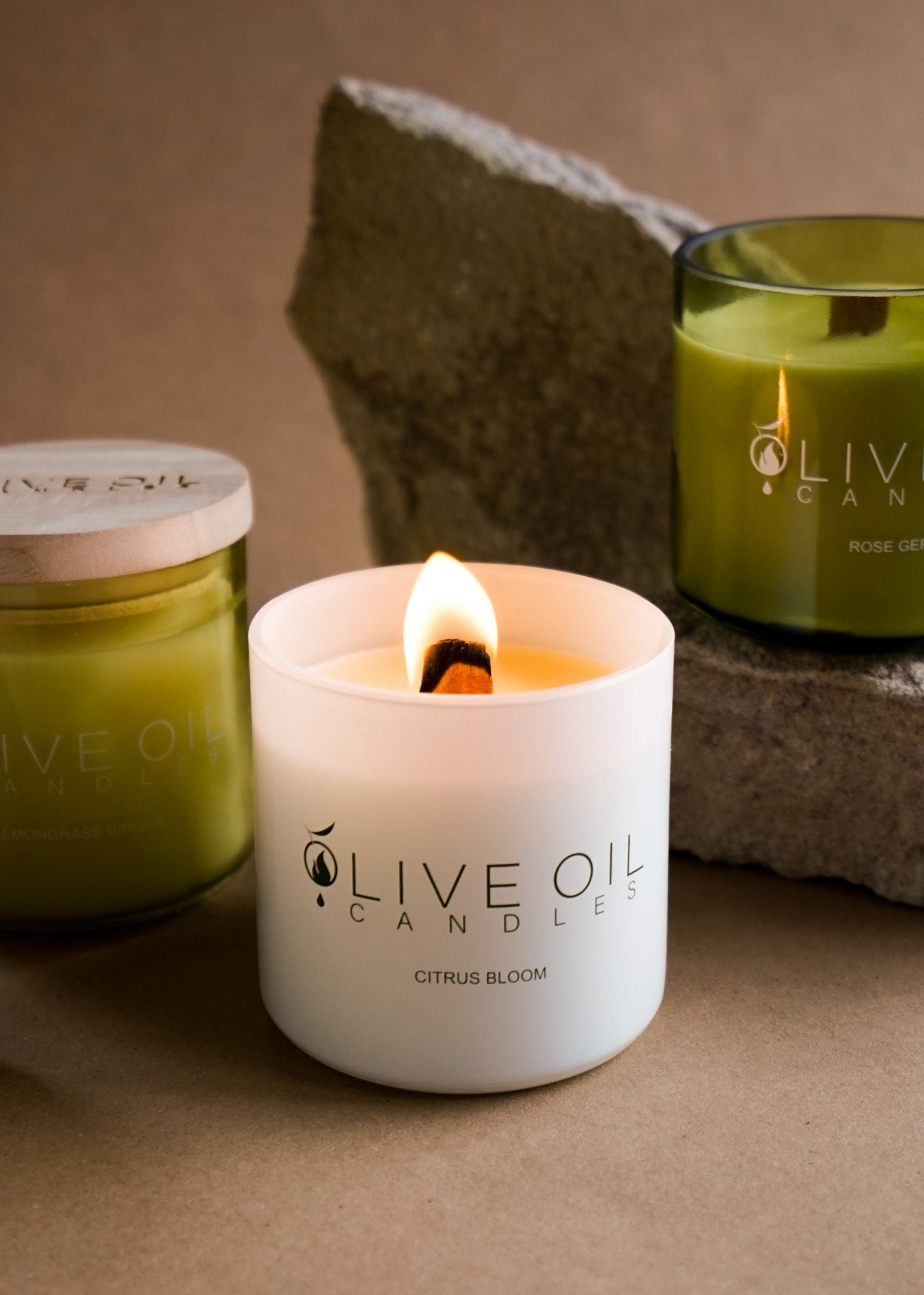 Oliveoil Candle , Citrus Bloom, 200g
