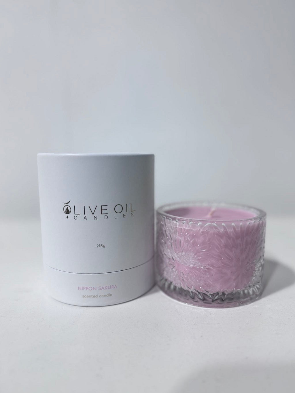 Premium Olive Oil Candle, 215g Nippon Sakura (Japanese Cherry Blossom)