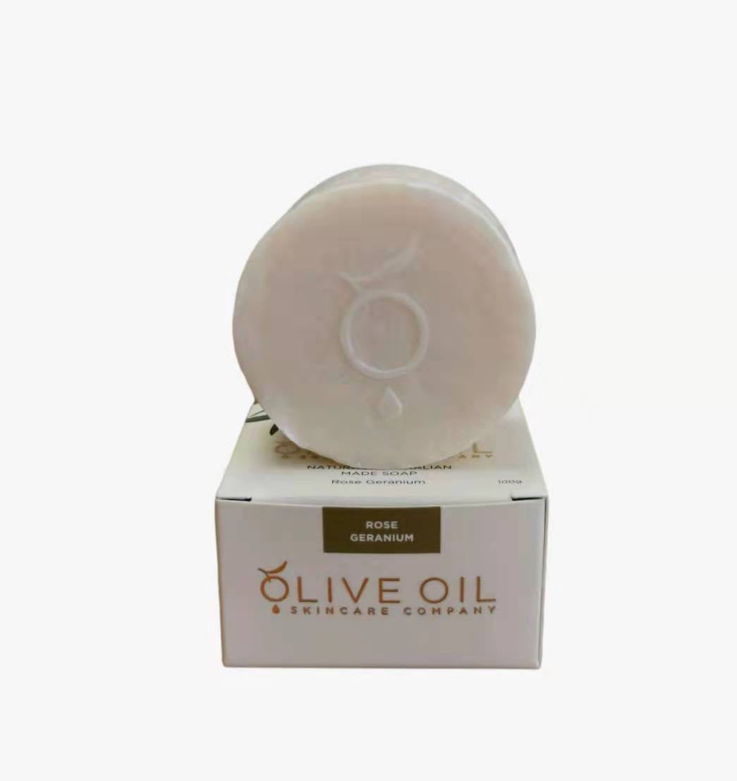 Olive Oil Soap, All-Natural , Rose Geranium ,100g