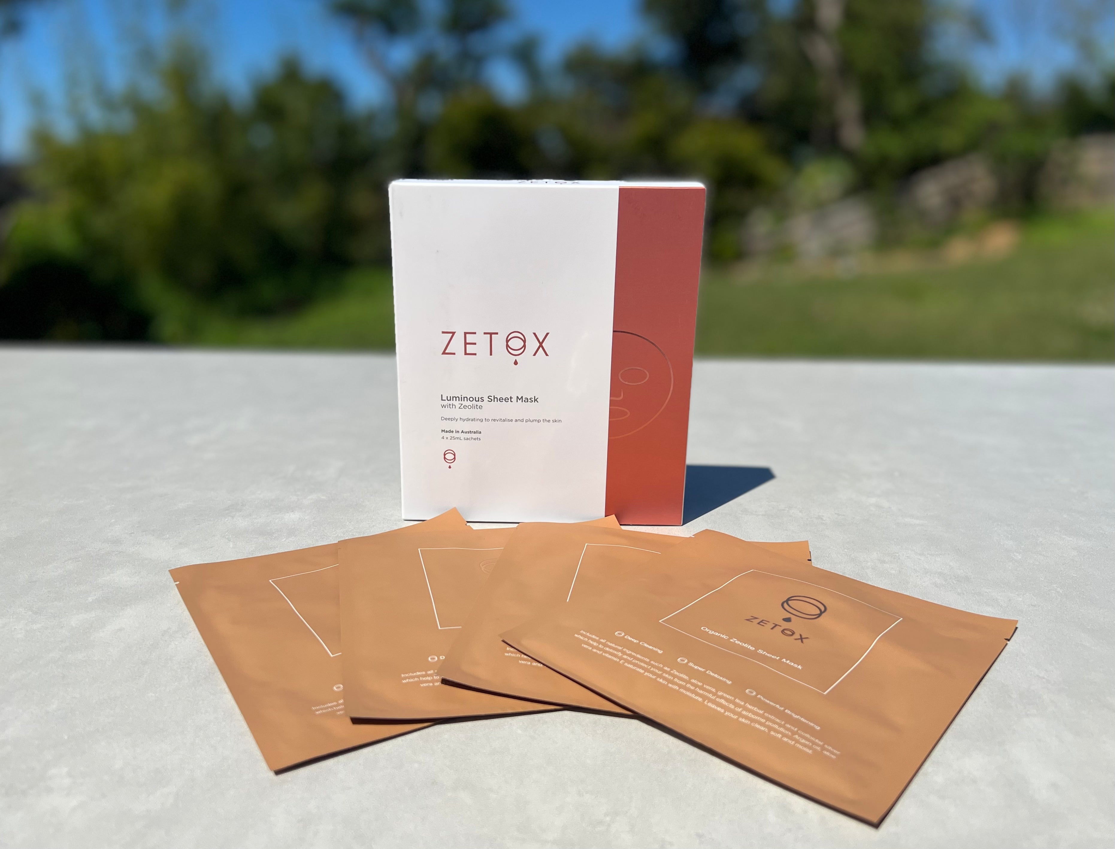 Zetox Luminous Sheet Mask 4 piece box set Special at $19.99(Was $39.99) while stock last